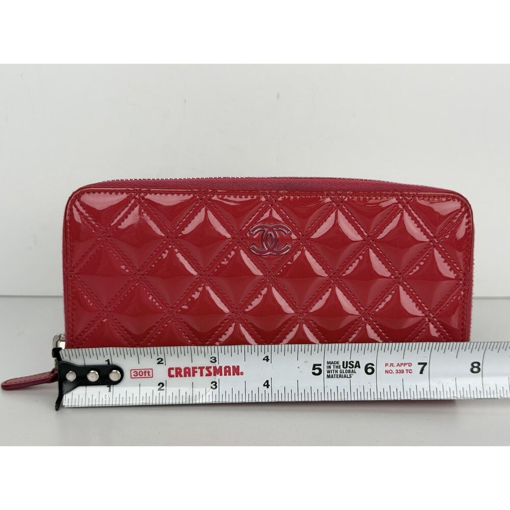 Chanel Brilliant Matelasse Long Zip-Around Wallet Pink Patent Leather 2014-2015 - Picture 11 of 16